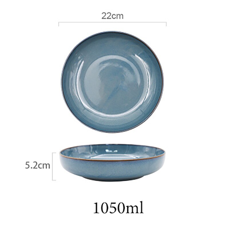 FANCITY household fish dishes, retro shallow bowls, ceramic dishes, rice dishes: 2