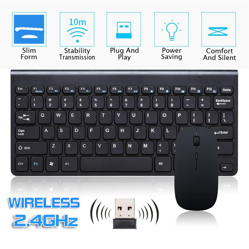 Mini 2.4GHz Wireless Keyboard And Mouse Set Waterproof For Mac Apple PC Computer