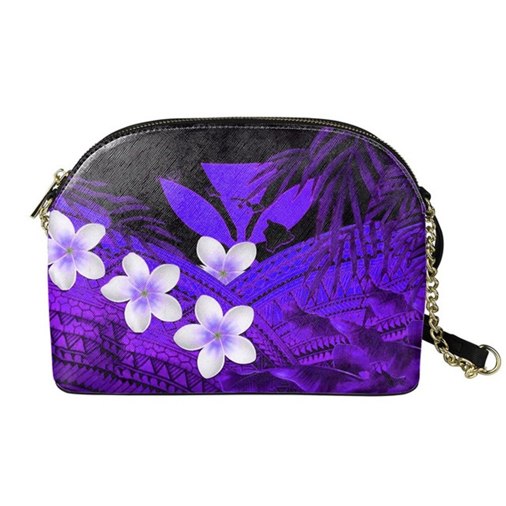 Forudesigns hibiscus dames messenger bag hawaii kanaka maoli polynesian plumeria design casual shell schoudertas voor dames mini: Zwart
