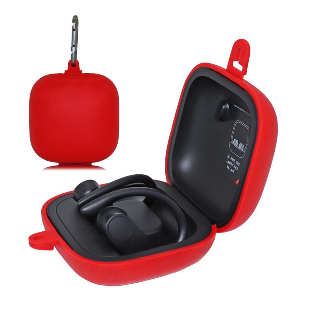 Waterdichte draagbare hoofdtelefoonhoes, beschermhoes voor beats powerbeats pro-headset, siliconen hoesjes, draadloze hoofdtelefoonaccessoires: Rood