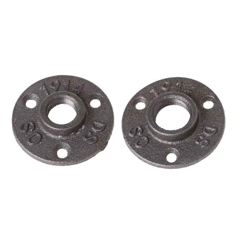 Brida roscada maleable de 3/4 ", accesorios de tubería de hierro, montaje en pared, negro