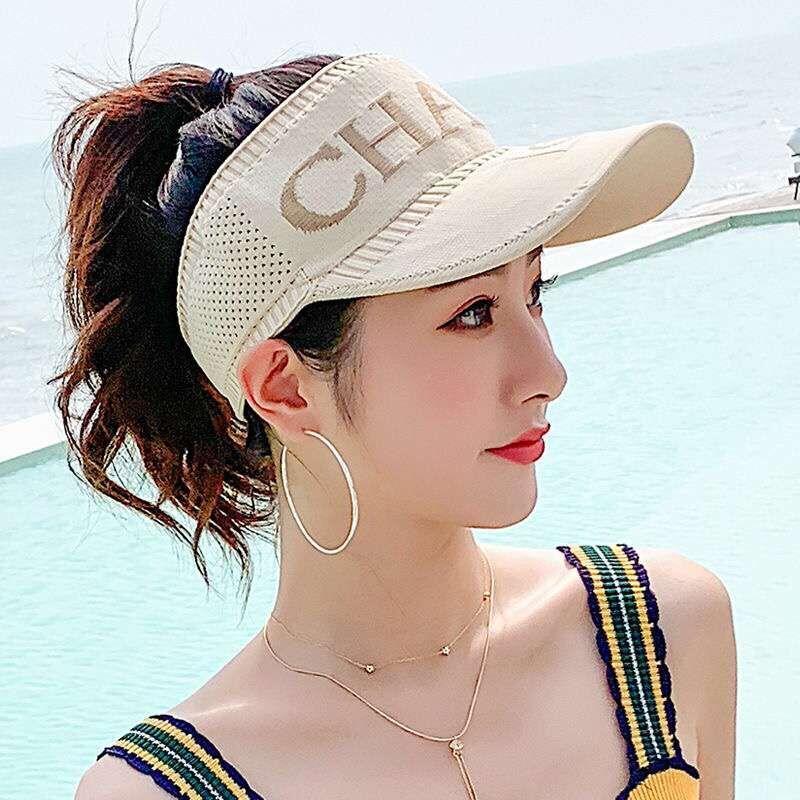 Ladies Summer Ponytail Hat Empty Top Casual Korean Version of The Wild Sun Hat Cap Outdoor Shade Golf Hat