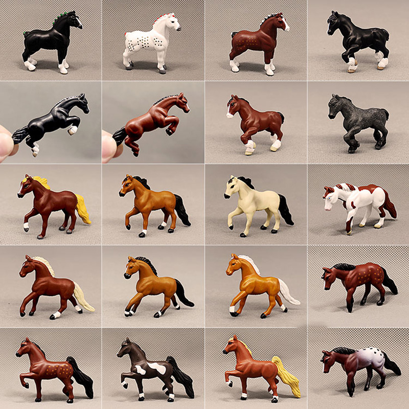 Micro landscape Pony Doll Simulation Animal Model Set Mini Small Horse Ornament Decoration Scene Props Display In Stock