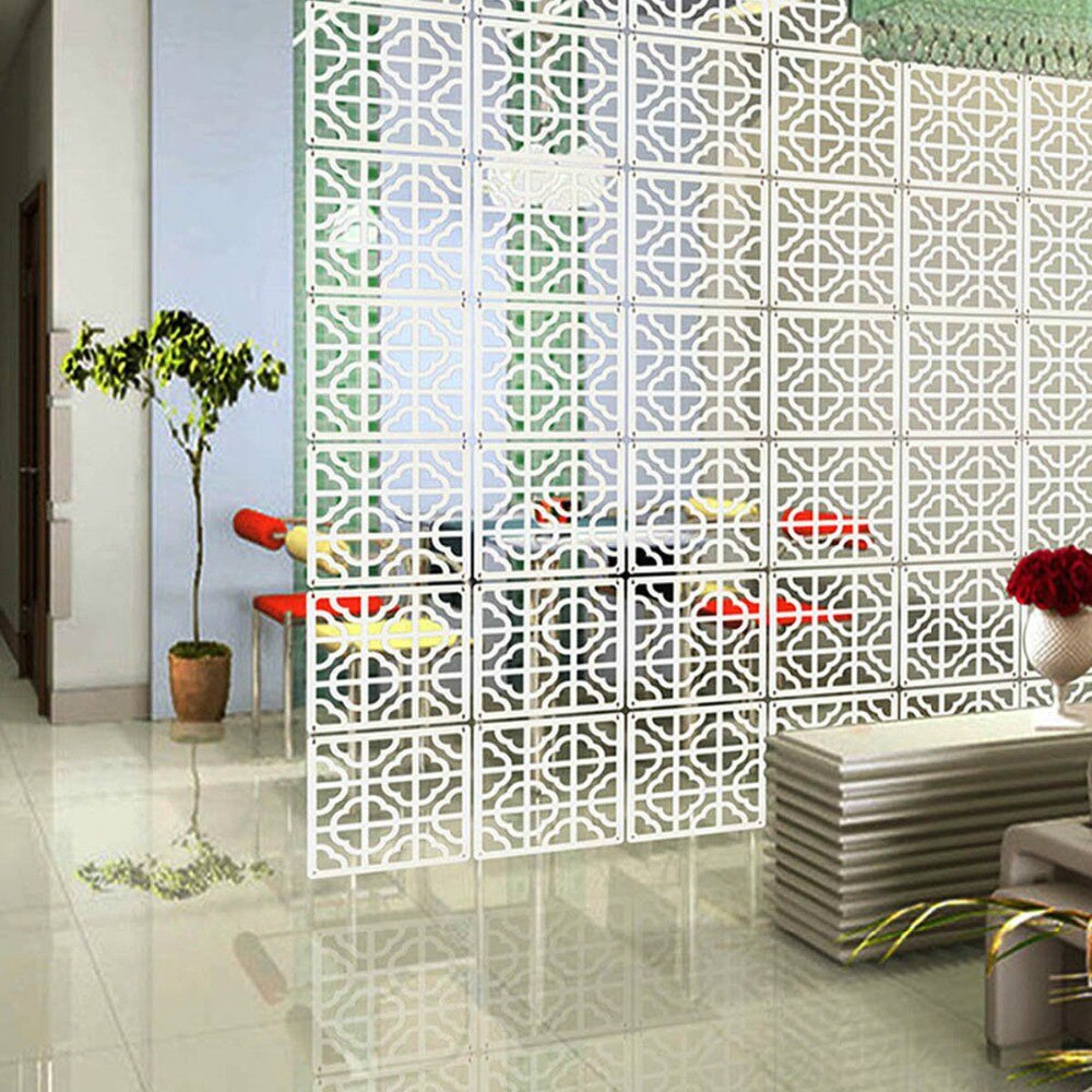 6pc Hanging Room Divider - 10Pieces Wood-Plastic Hanging Screen Panel Room Home Hotel Safety Partition