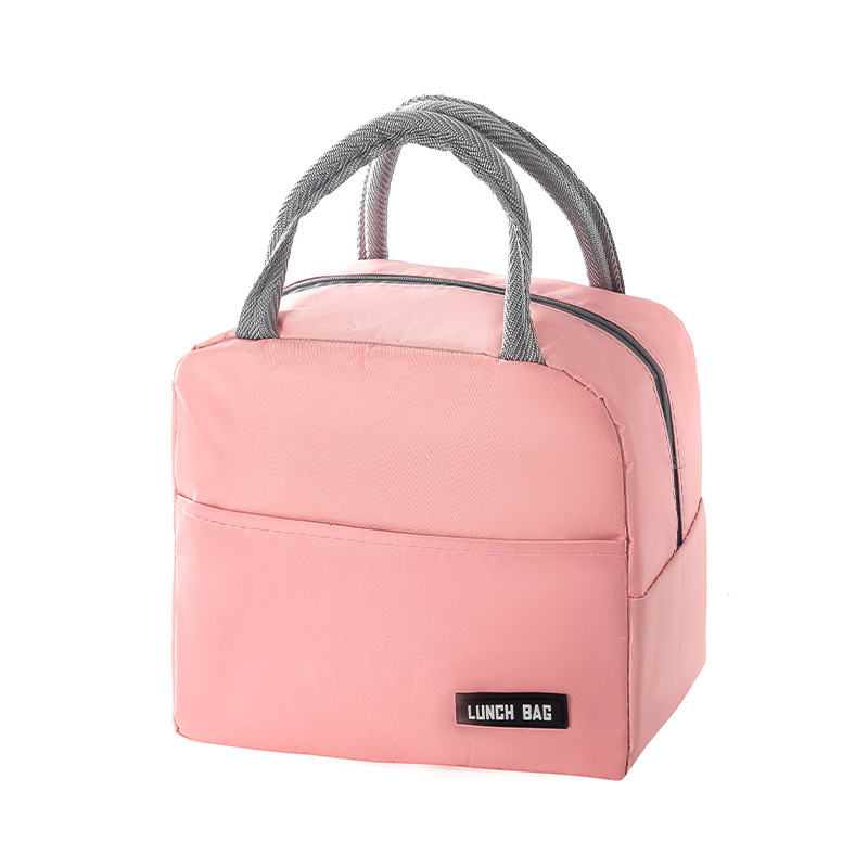 Solid Color Twill Bento Bag Portable Thermal Bag Thickened Student Lunch Box Bag Bento Bag Meal Bag: Blue