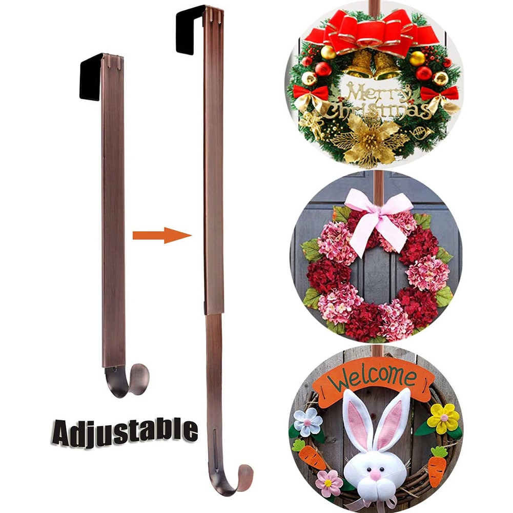 cintre de couronne longueur réglable cintre de couronne pour porte d'entrée support de crochet de couronne robuste pour les décorations de noël