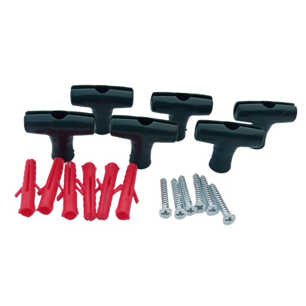 6pcs Reusable Gardens Clips T Clips with Screws/Rawl Plugs Garden Care Tools
