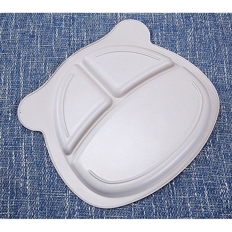 5 pièces/ensemble bébé dessin animé assiette vaisselle Anti-chute ensemble de vaisselle 4 fentes enfants vaisselle fourchette cuillère bambou assiette ensemble couverts