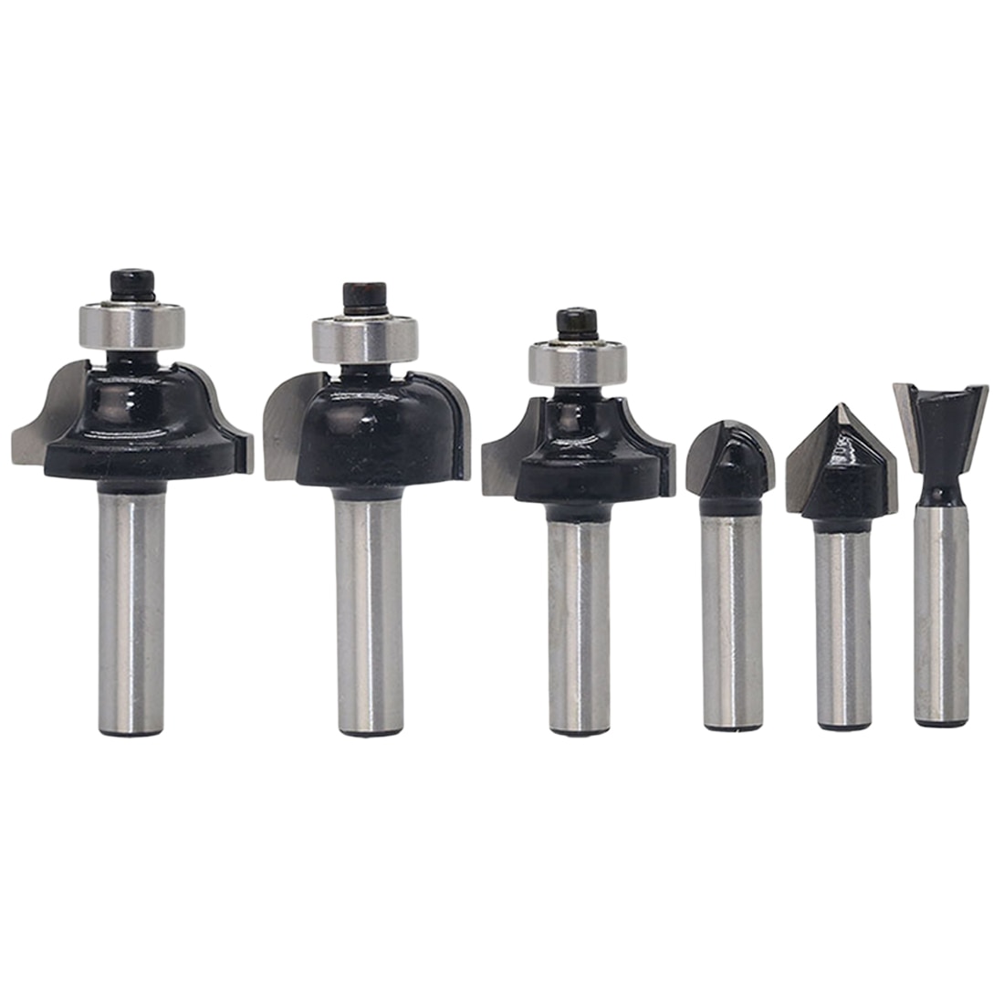 6.35mm/8mm Shank Milling Cutter Machine Set Router Bit for Wood Carbide Mill Woodworking Engraving Milling Cutting Tool 15pc-4pc: 6pcs 8mm Shank 