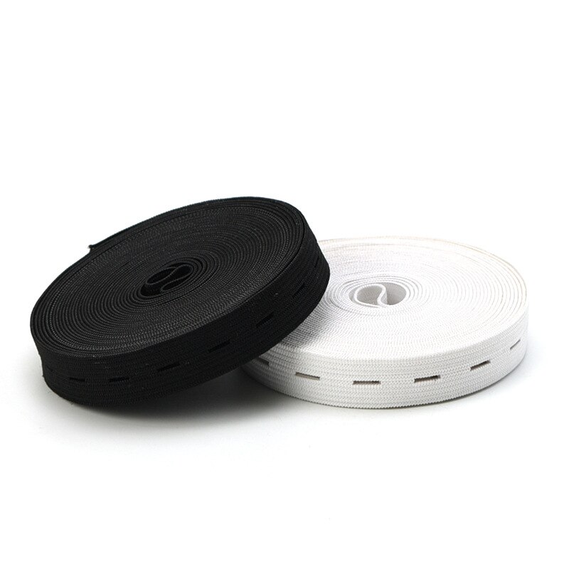 DIY Nähzubehör 15mm 20mm 25mm 30mm Knopfloch Gummiband Weiß Schwarz Knopfloch Hosen Taille verstellbar 1/5 Meter