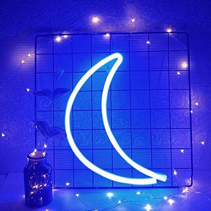 Führte mond Neon- nacht licht zeichen für raum dekoration benutzerdefinierte LED lichter zeichen hause schlafzimmer Zauberstab Party Dekor