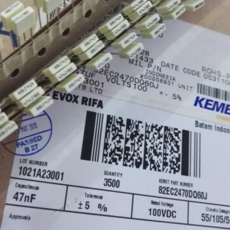 50 Pcs Film Capacitor - 0.047uF 100V 5% P5MM Copper Film - for Amplifier