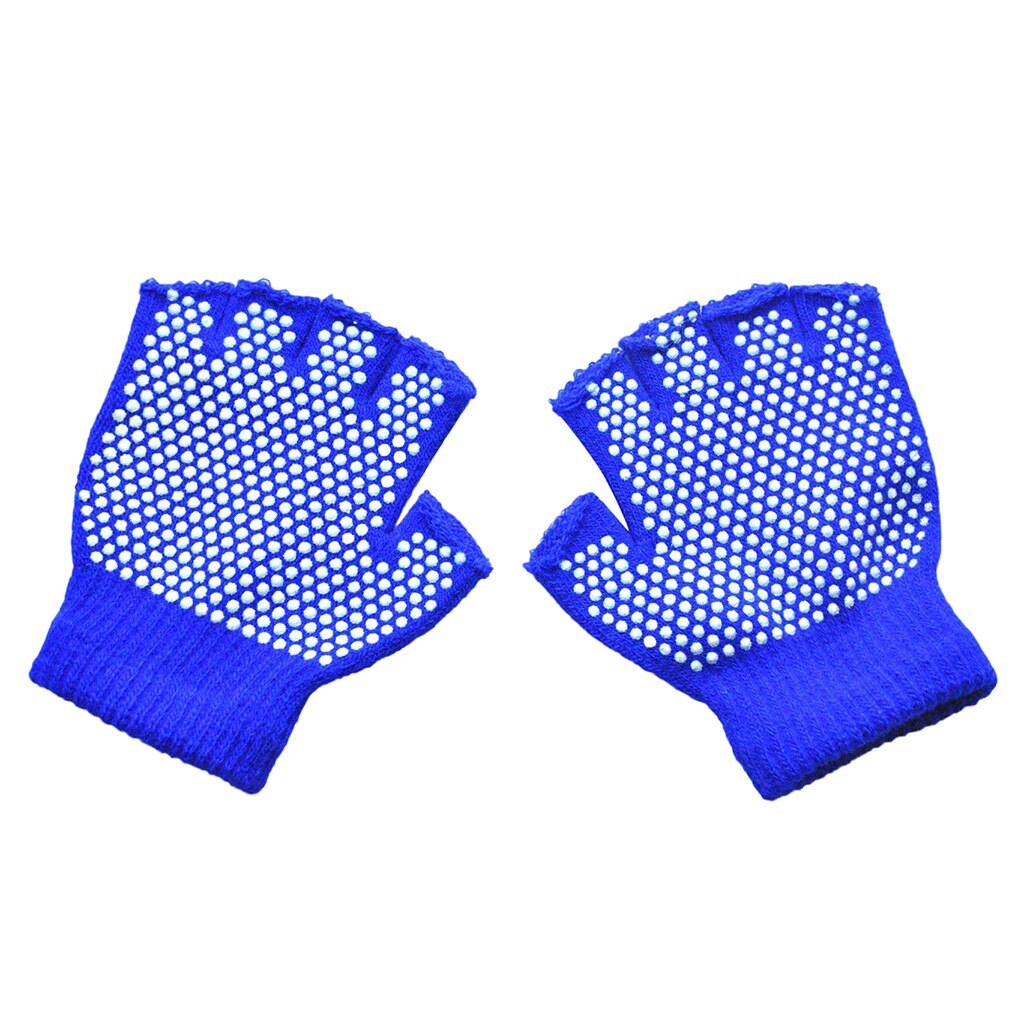 Enfants enfants hiver tricoté sans doigts anti-dérapant mitaines gants bébé fournitures: Sky Blue
