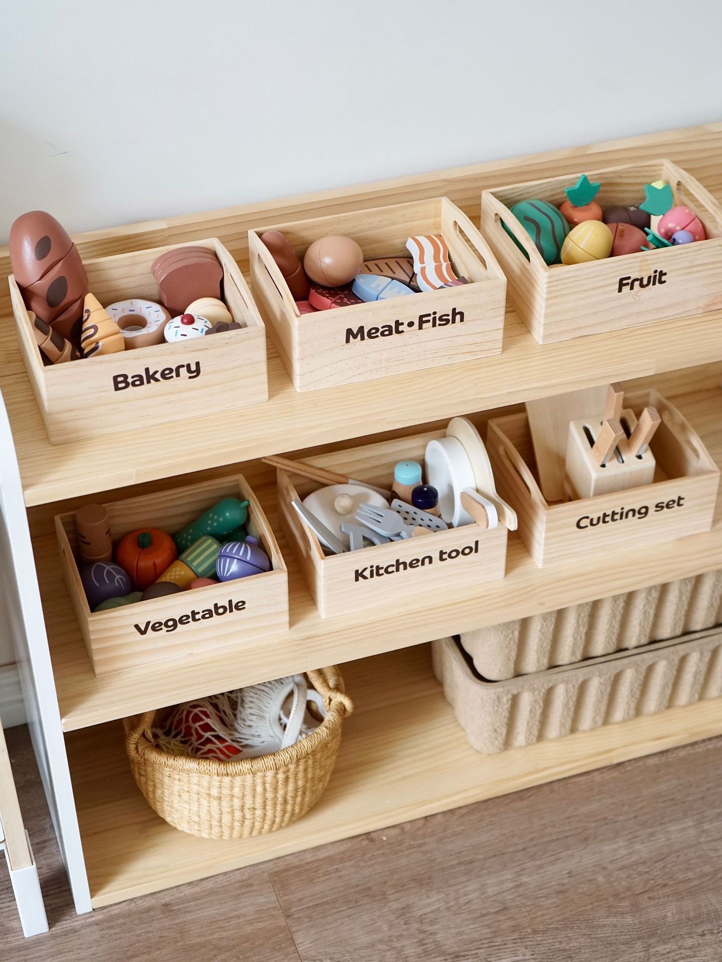 Juego de cortar juguetes de comida, juguetes de cocina para niños, juego de accesorios de comida de madera, comida de imitación, fruta, verdura, juguetes educativos cognitivos