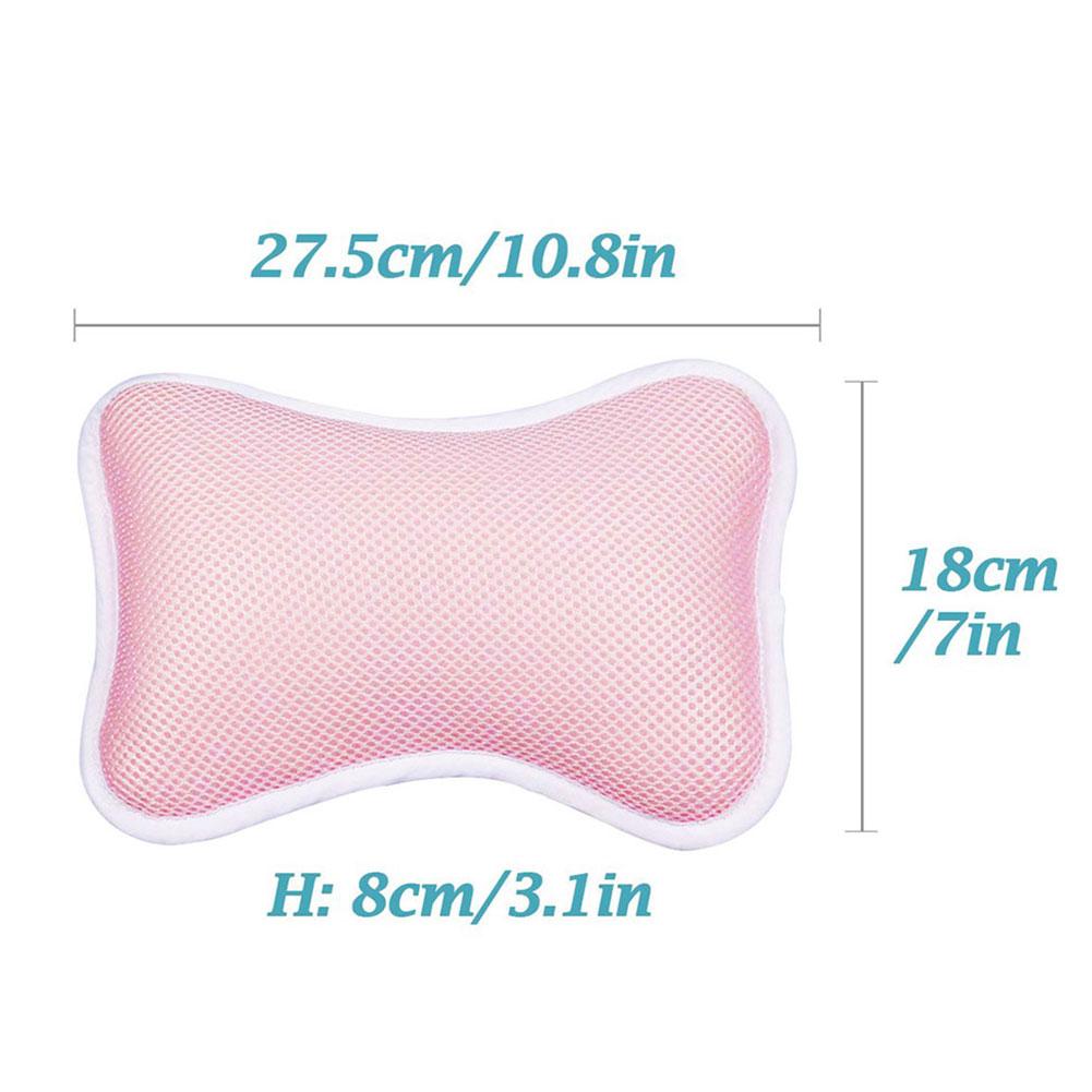 Newest Bath Pillow SPA Pillow with 2 Large Suction Cups Head Holder Nape Firmly Attaches to Bathtub #BW
