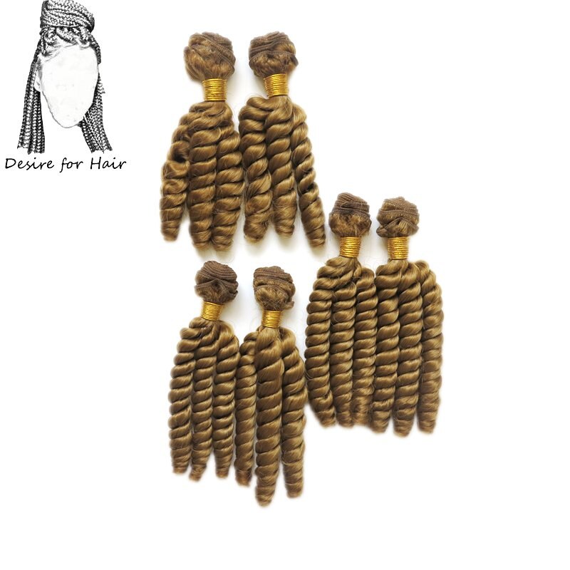 Deseo de pelo 1 paquete 200g 6 mechones 10 pulgadas-14 pulgadas extensiones de pelo ondulado mechones sintéticos resistentes al calor en tejido suelto color marrón: #27