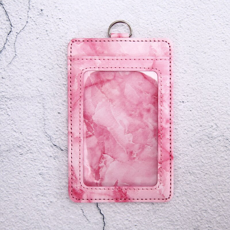 Pu marmo stile porta carte di credito borse donna moda uomo ID carte di credito protezioni borse borsa porta biglietti da visita portafogli: Rose   No String