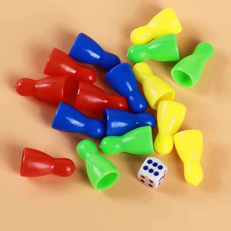 1Set Plastic Chess Pieces Dice Set Puzzle Educational Toys For Children Colorful Flying Chess Board Games Party Game Accessories: Default Title