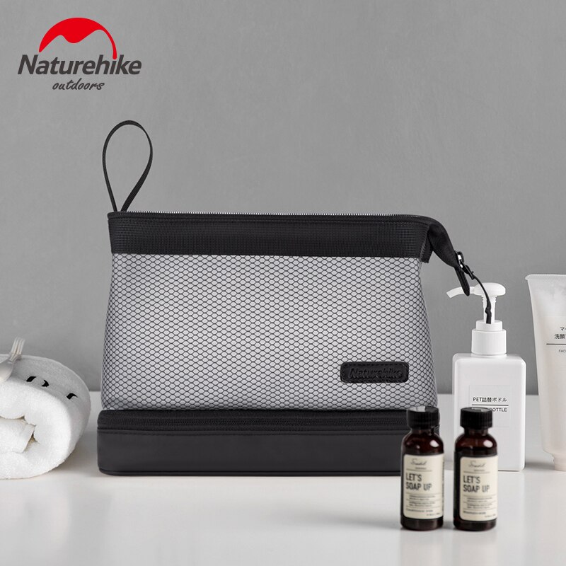 Naturehike Waterproof Toiletry Bag Ultralight Outdoor Double Dry and Wet Separate Bag 4L Travel Portable Storage Bag Daily Use