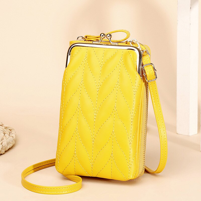 Vrouw Crossbody Tassen Mode Kleine Handtassen Schoudertas Mobiele Telefoon Portemonnee Mini Dames Portemonnee Vrouwelijke: Yellow