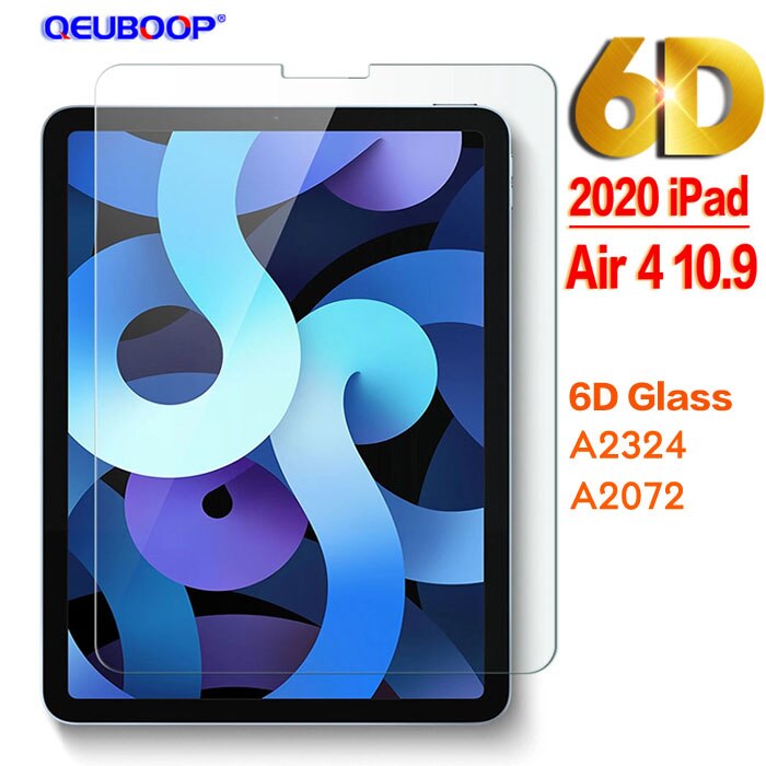 Tablet hærdet glas til apple ipad air 4 10.9 skærmbeskytter til ipad air 4th generation 10.9 tommer eksplosionssikker film: 6d glas-luft 4 10.9