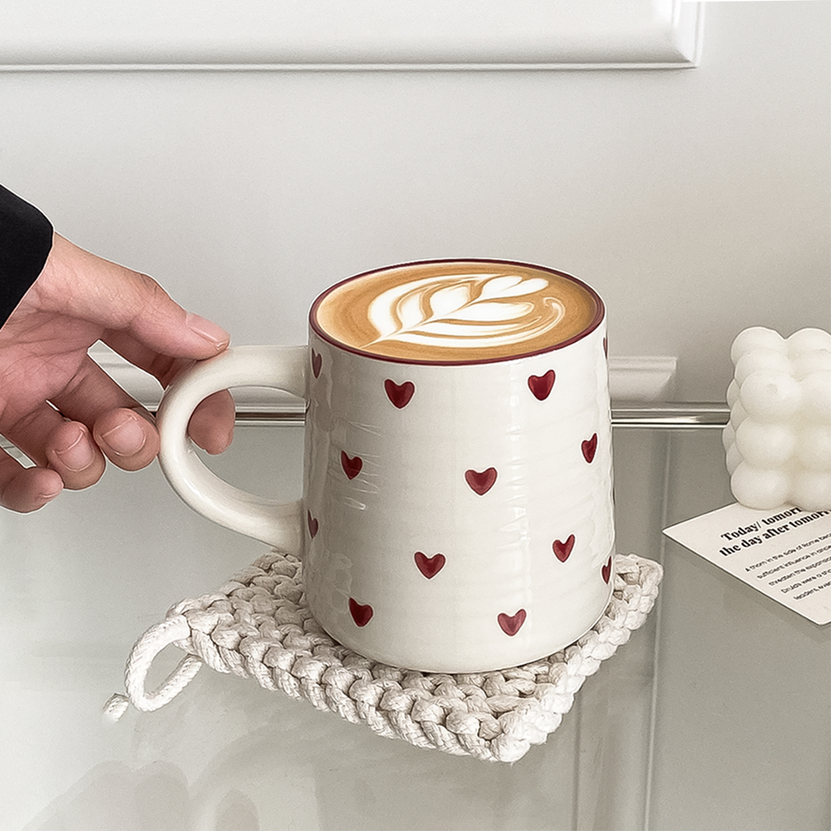 Kubek ceramiczny kocham, uroczy mały kubek ceramiczny kocham Kubek robić kawy, odpowiedni robić picia w domu, popołudniowej herbaty, picia w biurze, kawiarni Latte Sztuka, pamiątki, prezentu walentynkowego, prezentu urodzinowego