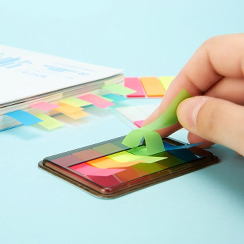 Autocollant clair Fluorescent mémo drapeaux signet Index bloc-Notes