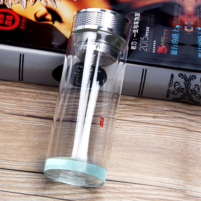 Transparent Double Layer Water Cup Ad High Grade Transparent High Borosilicate Glass Water Bottles