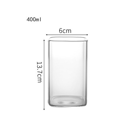 Highball Glasses Lead-Free Crystal Clear Glass Drinking Cups for Water Wine Beer Cocktails and Square Mini Dessert Cups: low