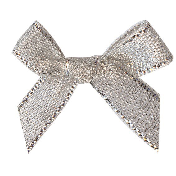 50 Uds. De Color brillo satinado goma de pelo con lazo, suministro artesanal, decoración del banquete de boda, lazos artísticos, accesorios para sombreros de costura, apliques: Silver Bows