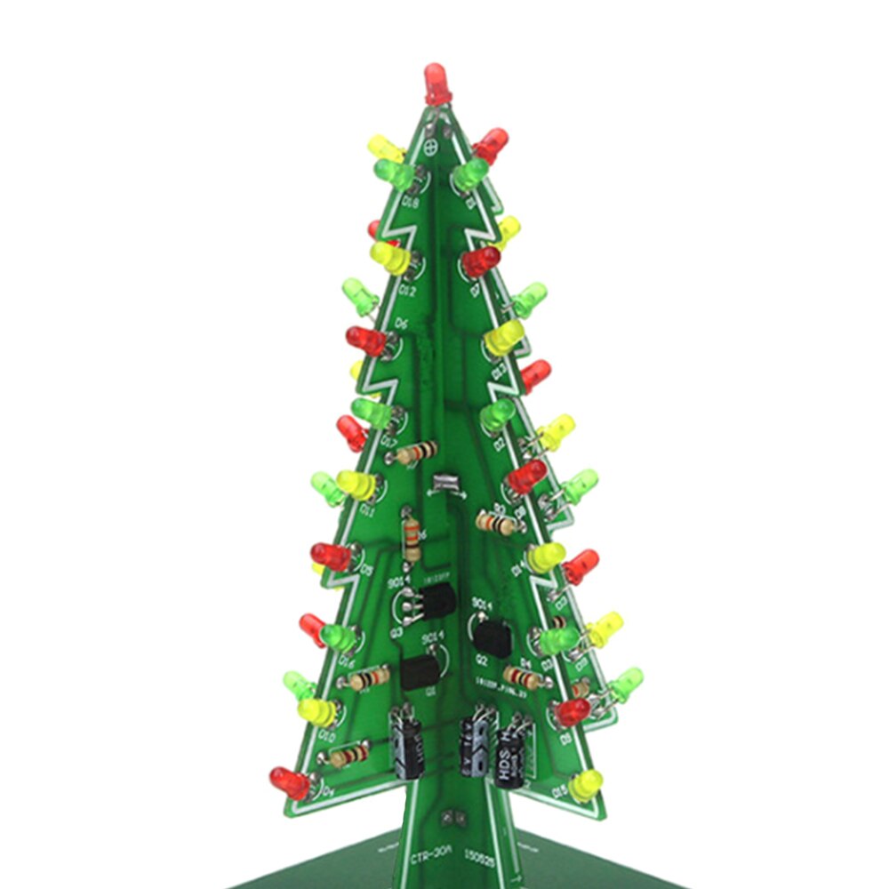 3D Diy 7 Kleur/3 Kleuren Licht Flash Led Circuit Kerstbomen Led Kleurrijke Led Kit1