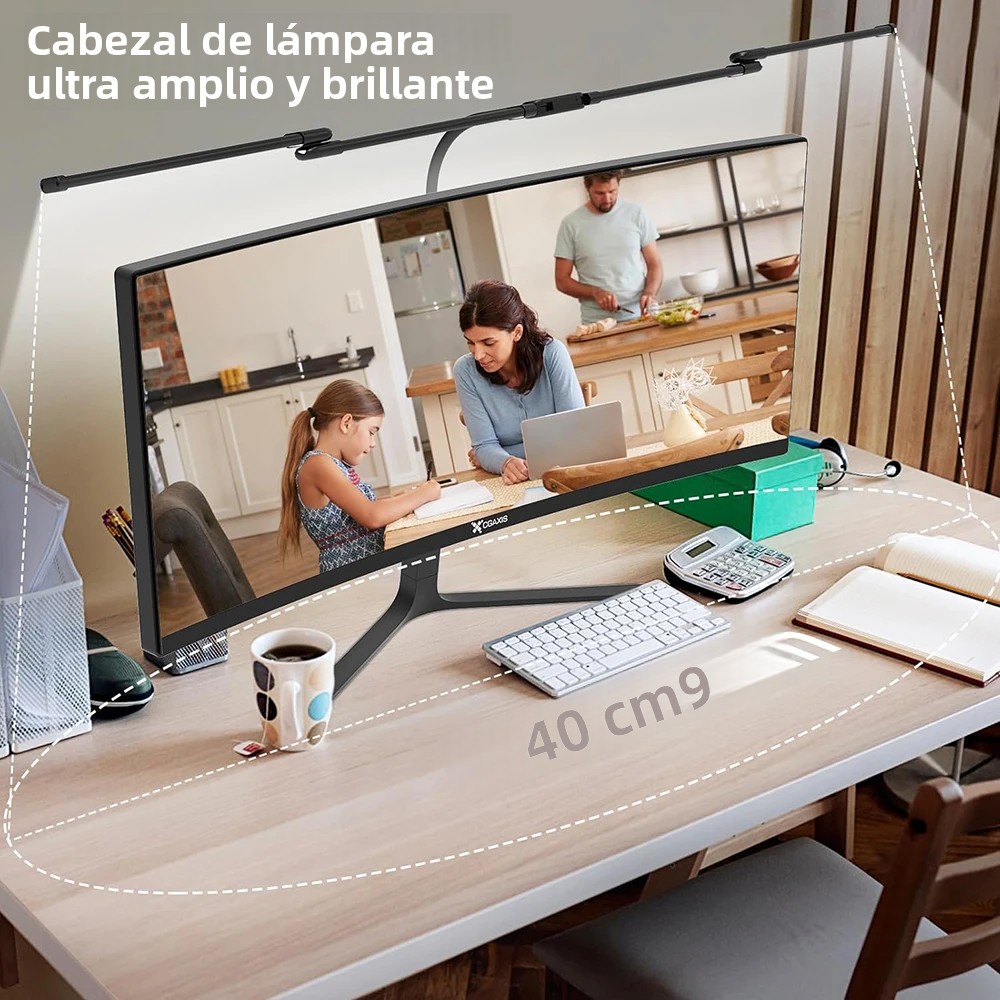 LED bureaulamp met klem Architect bureaulamp voor thuiskantoor Ultra heldere auto-dimmende PC-lamp Traploos dimbare tafellamp