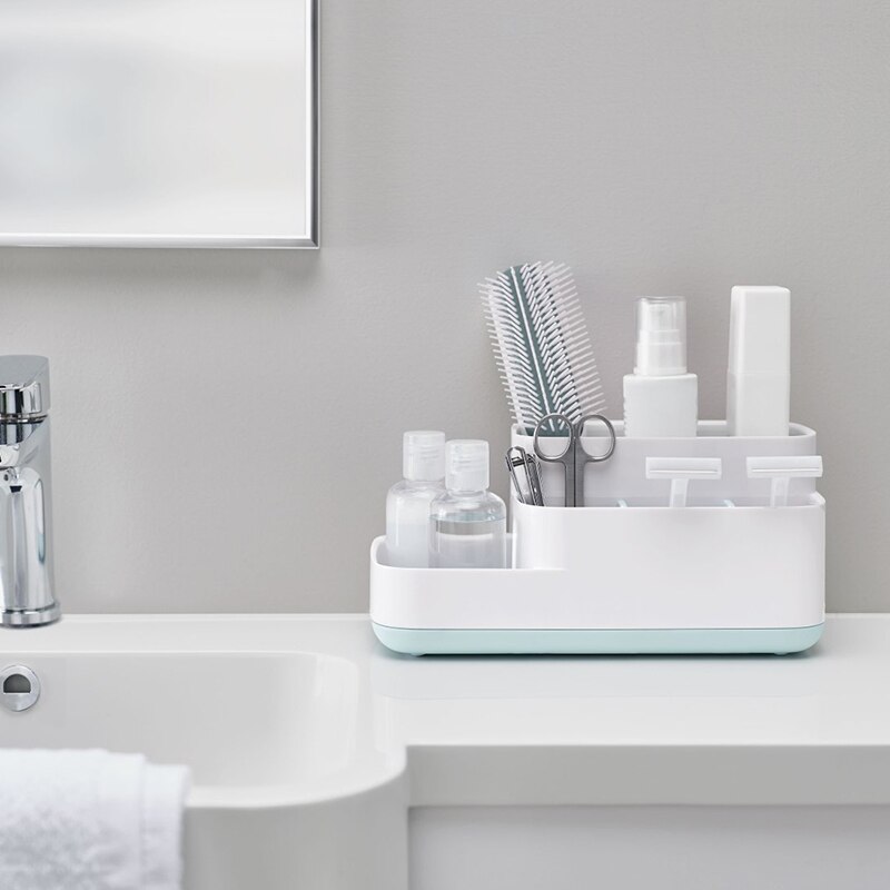 Gesew badeværelse arrangør boks stor kapacitet skillevæg opbevaring boks makeup vitrine badeværelse tilbehør sæt bad arrangør
