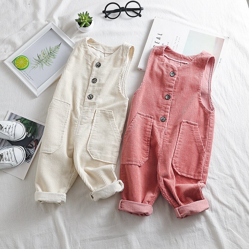 5063 Baby Kids Corduroy Losse Overalls Leuke Kids Alle Match Jarretel Broek Casual Jongens Broek 1-5 Jaar Baby overalls Outfits