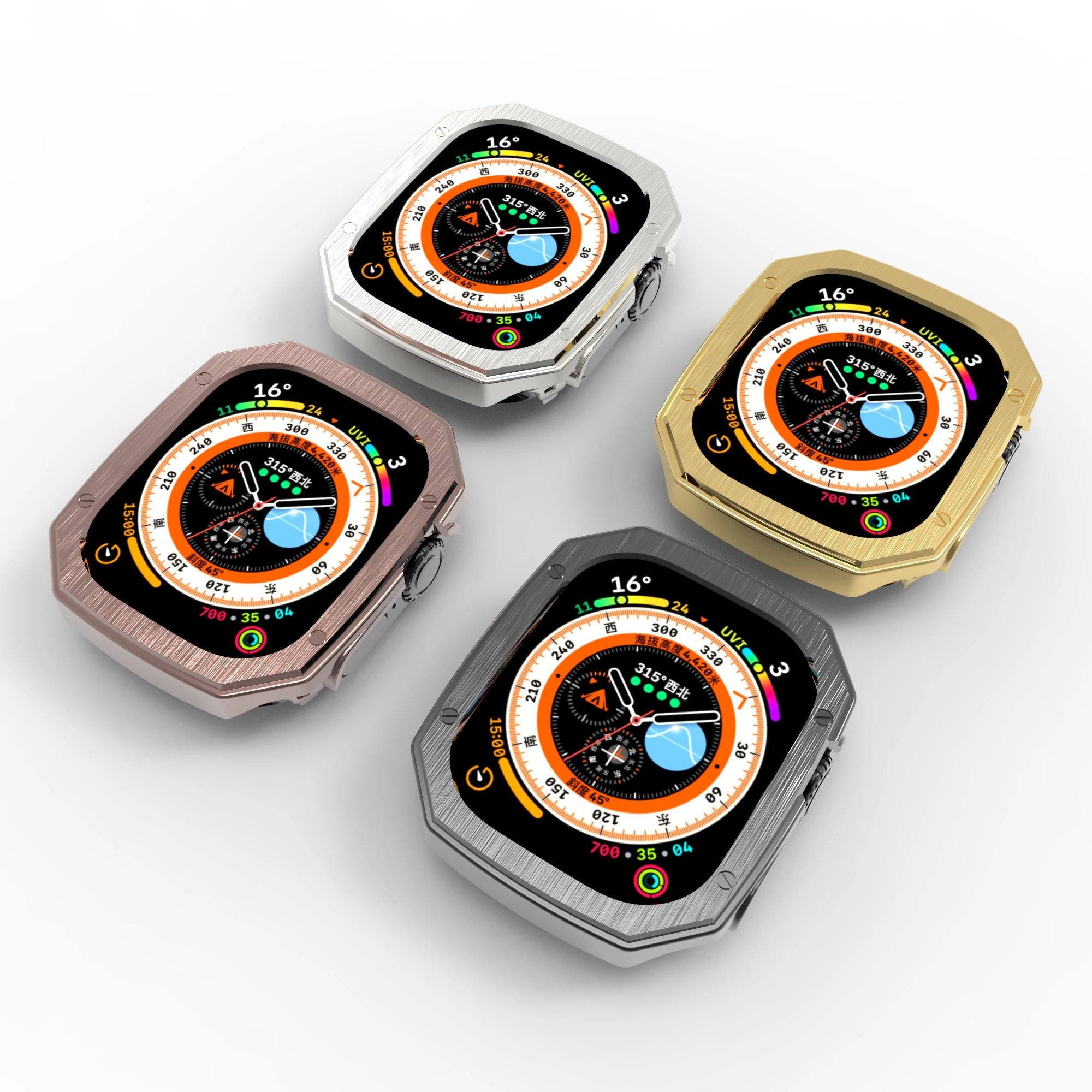 Capa dura para pc para apple watch ultra série 8 7 49mm 41mm 45mm capa de plástico revestida para iwatch 6 se 5 4 40mm 44mm capa protetora