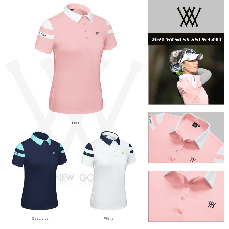 Polo de golf de manga corta para mujer, ropa deportiva transpirable de secado rápido, polo de , novedad de