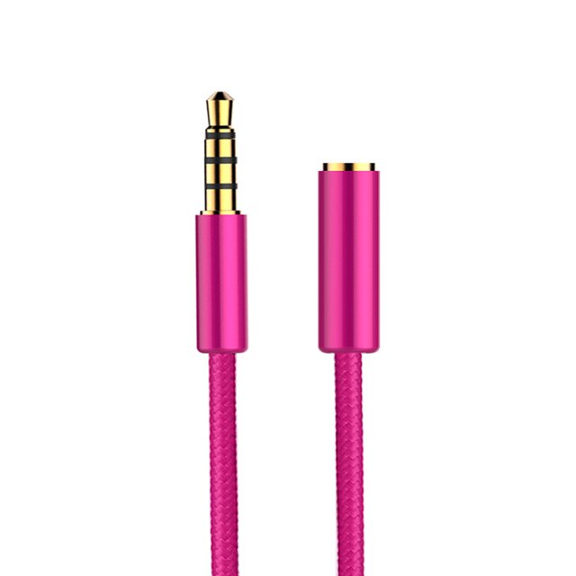JianHan Audio AUX Cable 3.5mm Jack Speaker Cable 4 Poles Nylon Braided Headphones AUX Extension Cable for Microphone Car MP3 MP4