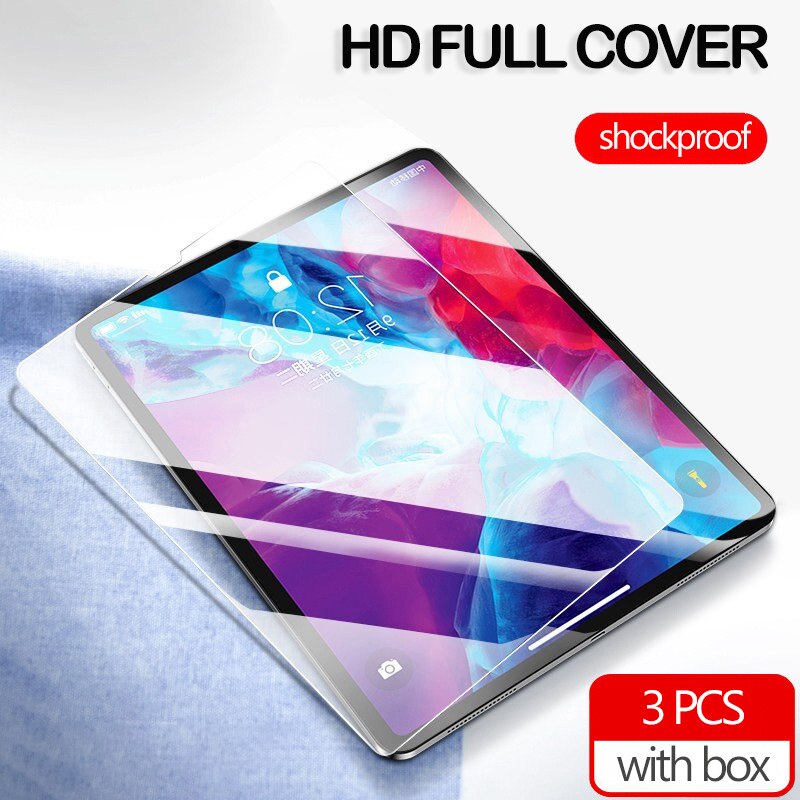 3 packs Tempered Glass Film for iPad pro 11 air 4 10.9 10.2 7th 8th Tablet Protective Film for iPad 9.7 air 1 2 mini 5 4 3