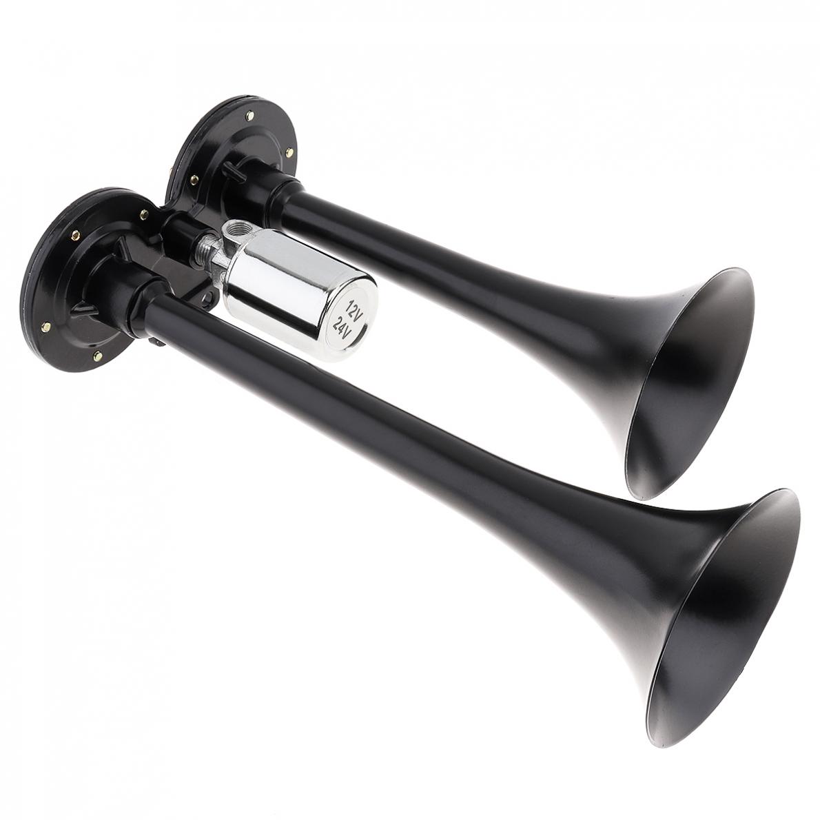 178DB Super Luide Claxon 12V Black Dual Trompet Voertuig Auto Air Horn Voor Auto Boot Motorfiets Truck Hoorn