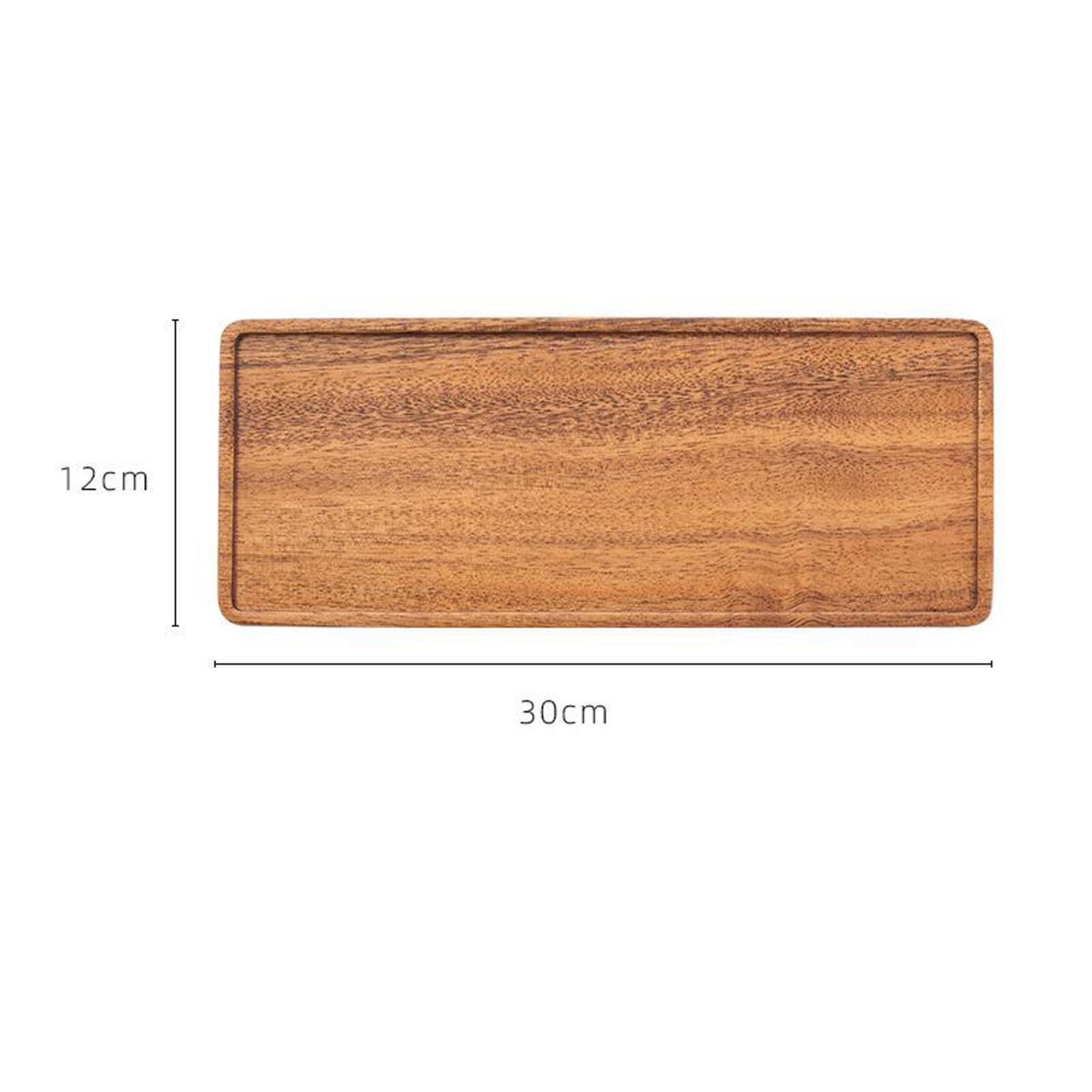 Wooden Large Serving Tray Rectangular Coffee Dinner Food Trays 30x12x1.2cm