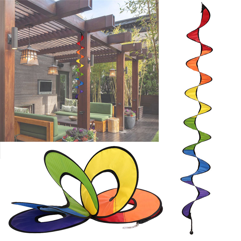 Spiraal Windmolen 3D Kleurrijke Regenboog Wind Spinner Home Garden Decor Doek Originaliteit Pinwheel Speelgoed Camping Mooie Draaimolen