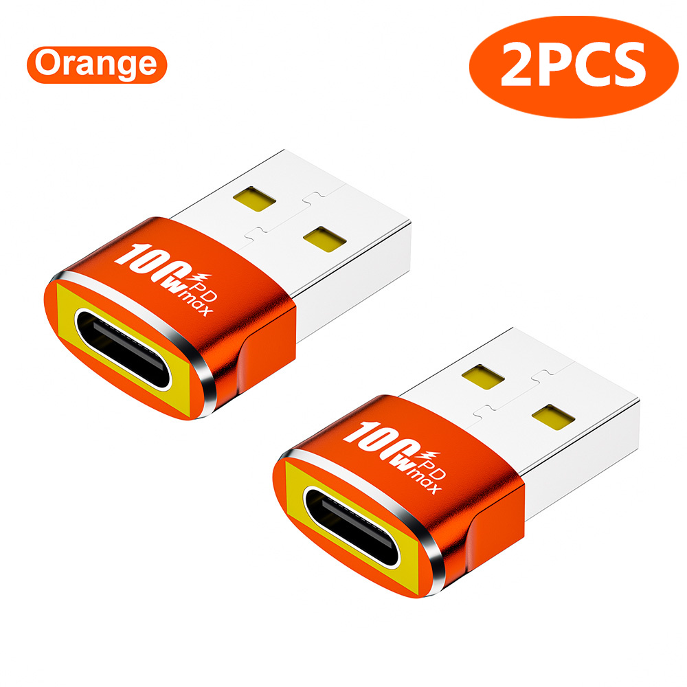 NNBILI PD 100W OTG Adapter USB to Type-C Converter USB-A Male To USB C Female Connector For Charging Data Transfer Wired Headset: Red