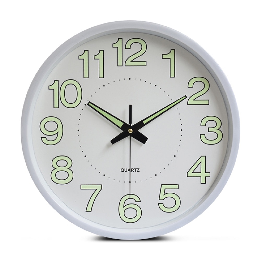 Decorative Wall Clock Luminous Glow In Dark Quartz Plastic Watch Home Decor Mute Living Room Digital Wall Clocks
