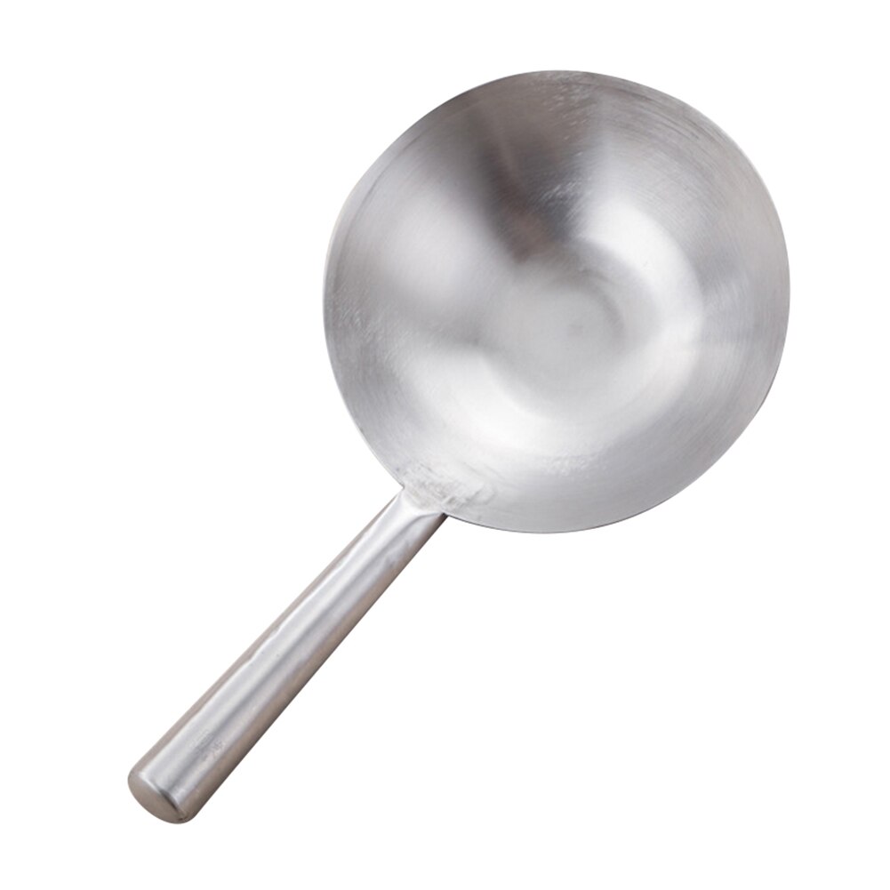 Wooden/Stainless Steel Handle No Coating Non-stick Spoon Wok Kitchen Gadgets: All Steel 24cm