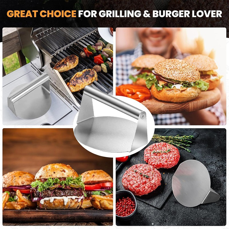 Presse à hamburgers en acier inoxydable, broyeur de viande, moule circulaire pour charcuterie, accessoires de cuisine
