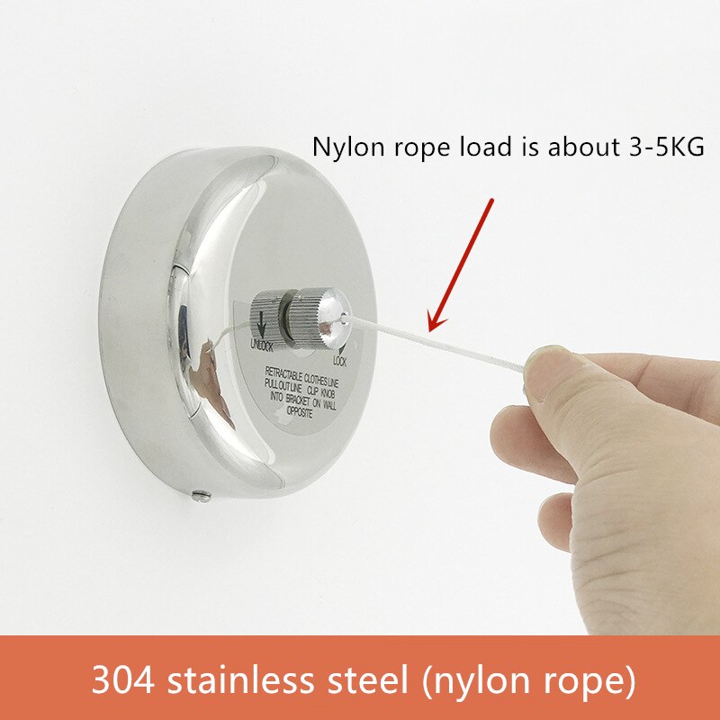 Clothes Drying Rack Rope Home Hotel Storage Stainless Steel Retractable Clotheslines Clothes Dryer Organiser Laundry Hanger: Nylon rope