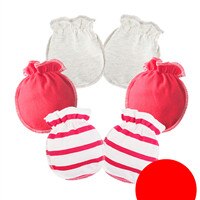 3 par/pack guantes de bebé Super suave recién nacido chico chica seguridad manoplas para rascar talla 0-6 meses 100% de algodón bebé mitones guantes: 5
