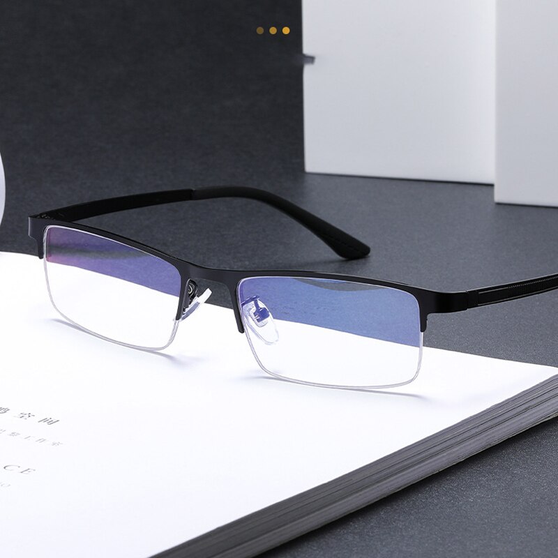 Smart Progressive photochromic Reading Glasses Anti-Blue Ray Men Multifocal Hyperopia Eyeglasses Half-Frame +1.0 To +4.0