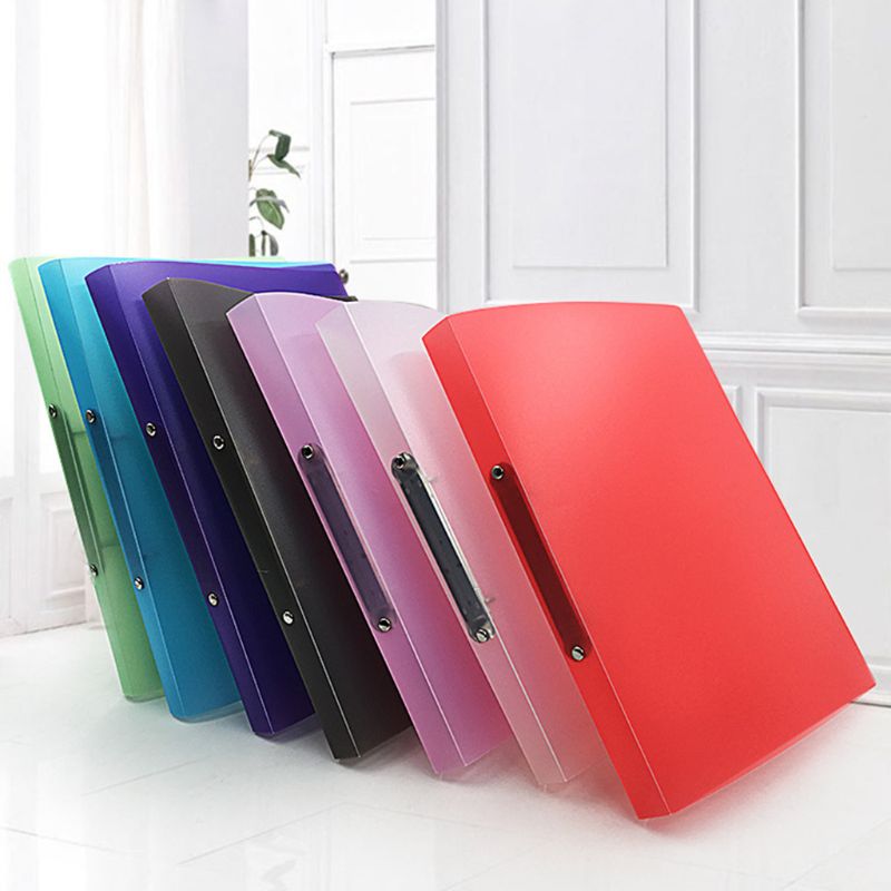 A4 Ring Binder Colorured Transparent Loose-leaf Paper File Folder Storage Supply