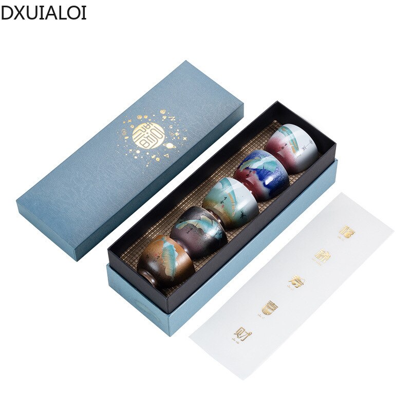 DXUIALOI Japanischen stil high-temperatur brennen keramik Kung Fu teetasse einzigen tasse 4 tasse set haushalt tee schüssel tee haus tee-set